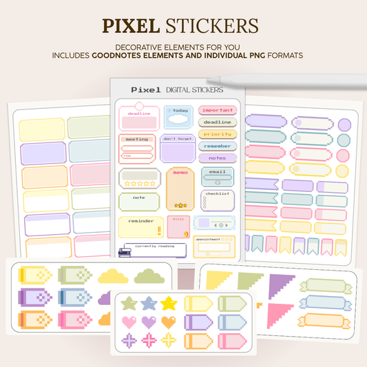 Pixel Planner Digital Stickers