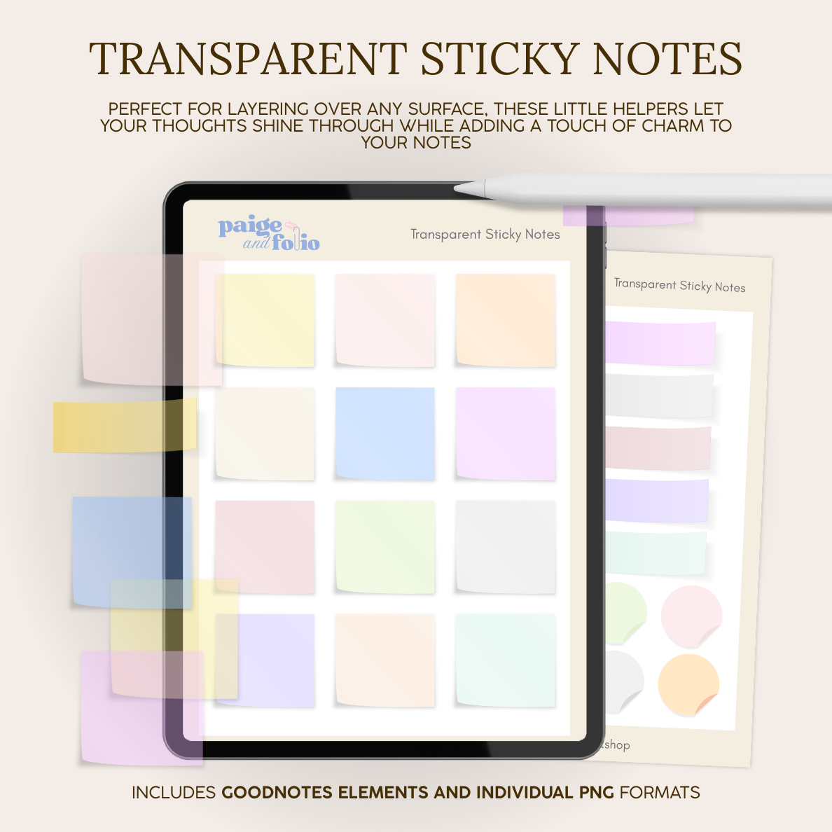 Transparent Sticky Notes Digital Stickers
